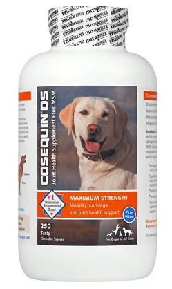Nutramax Cosequin Maximum Strength (DS) Plus MSM Chewable Tablets Joint Health Supplement for Dogs