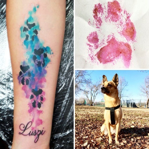 Dog Paw Tattoo And Dog