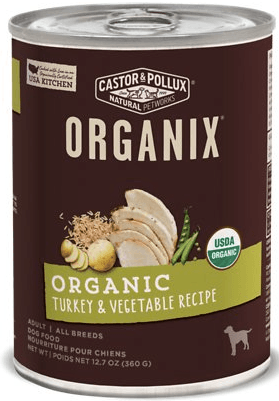 Castor and Pollux Organix food with turkey for doberman
