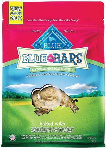 Blue Buffalo Blue Mini Bars Value Size Apples & Yogurt Natural Biscuits Dog Treats