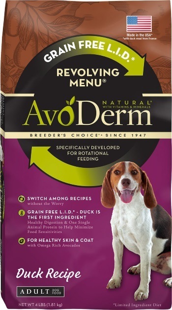 AvoDerm Natural Grain-Free Revolving Menu Duck Recipe Adult Dry Dog Food