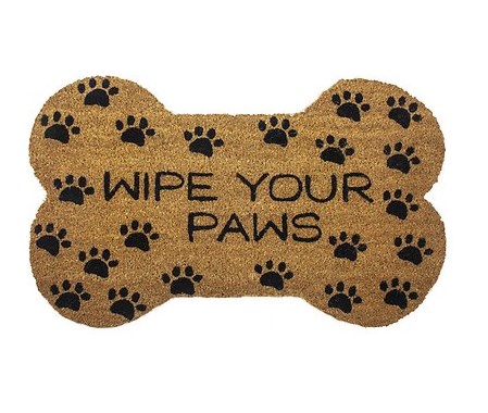 entryways wipe your paws bone shape doormat
