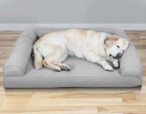 FurHaven Quilted Cooling Gel Top Sofa Pet Bed