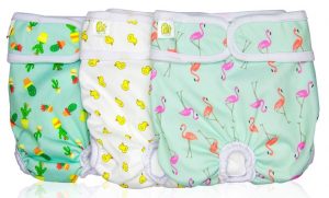 Pet Magasin Reusable Washable Dog Diapers (Pack of 3), Highly Absorbent with Strong & Flexible Velco