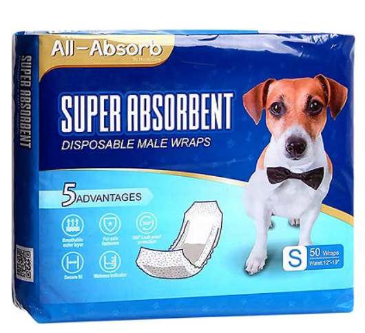 All-Absorb Disposable Male Dog Wraps