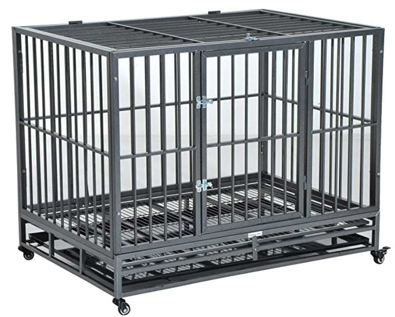 PawHut Heavy Duty Steel Dog Crate